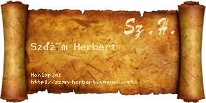 Szám Herbert névjegykártya